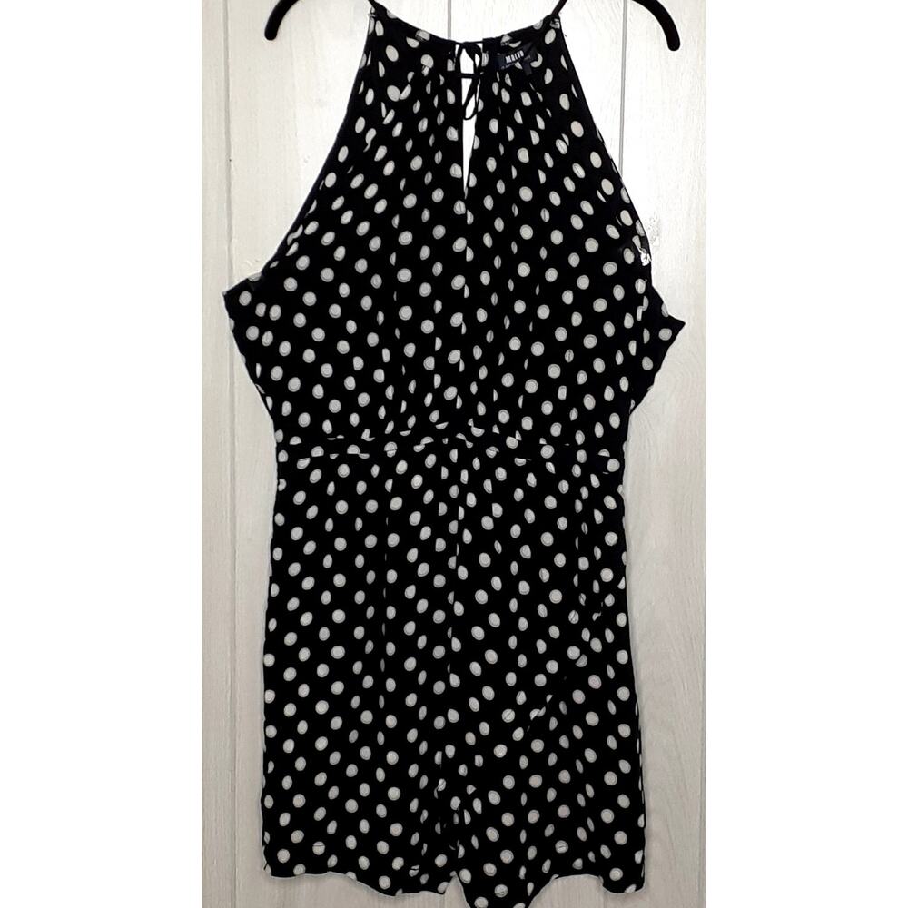 Anthropologie Maeve Navy & White Polka Dot Mini Dress Size Large Petite NWT